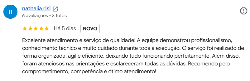 Avaliação real de cliente da Proar no Google